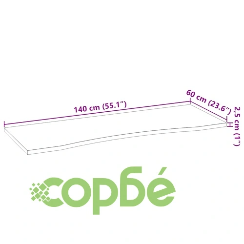 Плот за бюро от масивен дъб, тъмнокафяв, 140x60x2,5 см, правоъгълен ➤ топ цена ➤ sorbe.bg