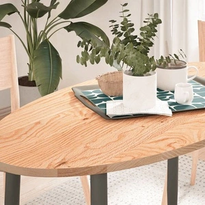 Плот за маса от масивно дъбово дърво, овален, 120x60x2 см