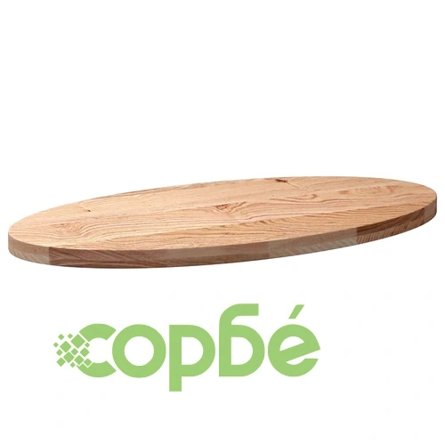 Овален плот за маса от масивно дъбово дърво, 100x50x4 см ➤ топ цена ➤ sorbe.bg