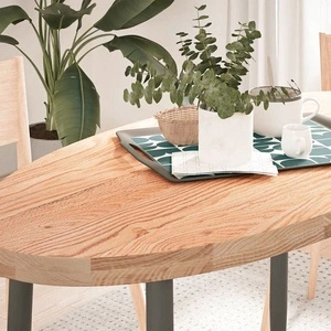 Овален плот за маса от масивно дъбово дърво, 120x60x4 см