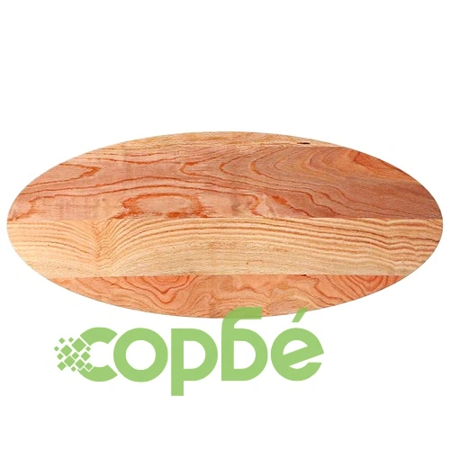 Овален плот за маса от масивен дъб, светлокафяв, 140x60x2 см ➤ топ цена ➤ sorbe.bg