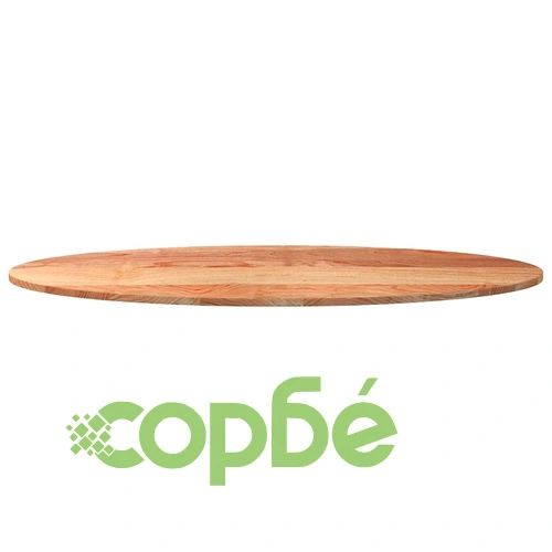 Овален плот за маса от масивен дъб, светлокафяв, 140x60x2 см ➤ топ цена ➤ sorbe.bg