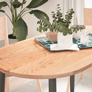 Овален плот за маса от масивно дъбово дърво, 120x60x2 см