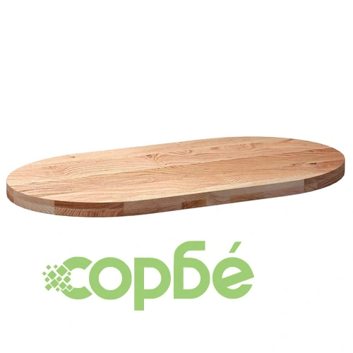 Овален плот за маса от масивно дъбово дърво, 100x50x4 см ➤ топ цена ➤ sorbe.bg