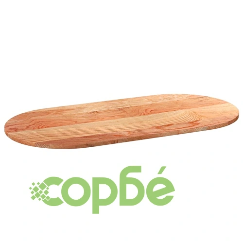 Овален плот за маса от масивен дъб, светлокафяв, 120x60x2 см ➤ топ цена ➤ sorbe.bg