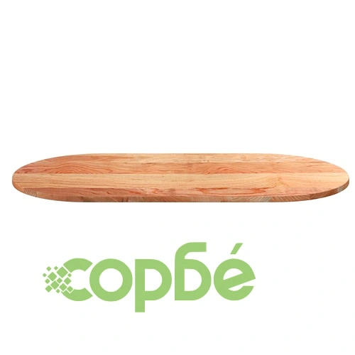 Овален плот за маса от масивен дъб, светлокафяв, 120x60x2 см ➤ топ цена ➤ sorbe.bg