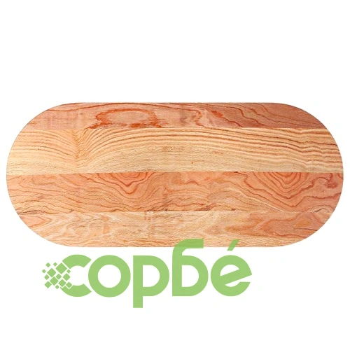 Овален плот за маса от масивен дъб, светлокафяв, 140x60x2 см ➤ топ цена ➤ sorbe.bg