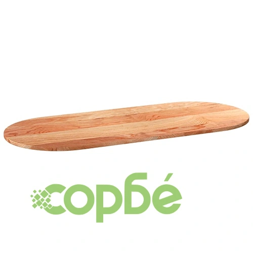 Овален плот за маса от масивен дъб, светлокафяв, 140x60x2 см ➤ топ цена ➤ sorbe.bg