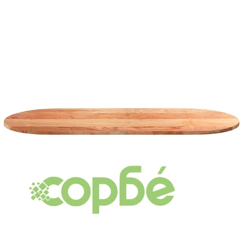 Овален плот за маса от масивен дъб, светлокафяв, 140x60x2 см ➤ топ цена ➤ sorbe.bg