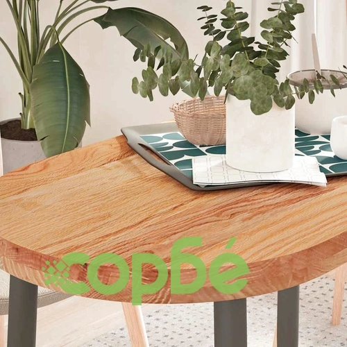 Овален плот за маса от масивен дъб, светлокафяв, 100x50x4 см ➤ топ цена ➤ sorbe.bg