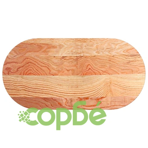 Овален плот за маса от масивен дъб, светлокафяв, 100x50x4 см ➤ топ цена ➤ sorbe.bg