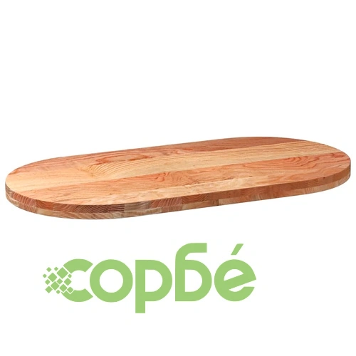 Овален плот за маса от масивен дъб, светлокафяв, 100x50x4 см ➤ топ цена ➤ sorbe.bg