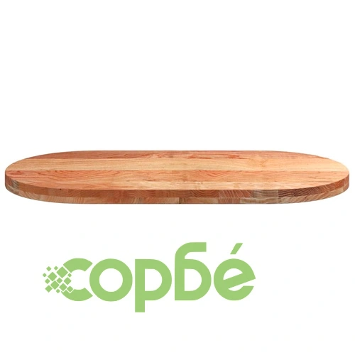 Овален плот за маса от масивен дъб, светлокафяв, 100x50x4 см ➤ топ цена ➤ sorbe.bg