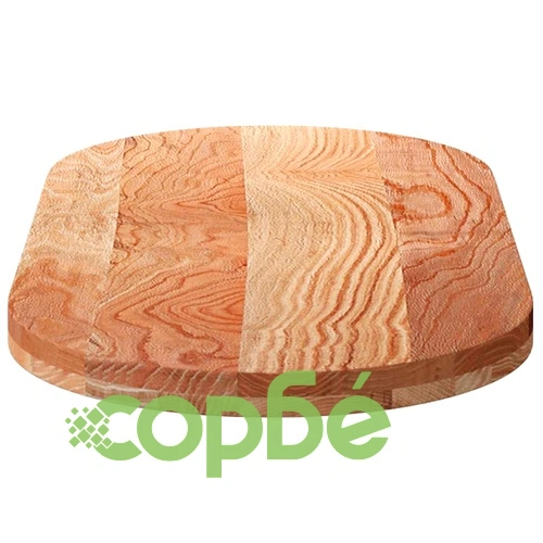 Овален плот за маса от масивен дъб, светлокафяв, 100x50x4 см ➤ топ цена ➤ sorbe.bg