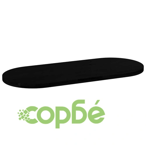 Овален плот за маса от масивен дъб, тъмнокафяв, 140x60x4 см ➤ топ цена ➤ sorbe.bg