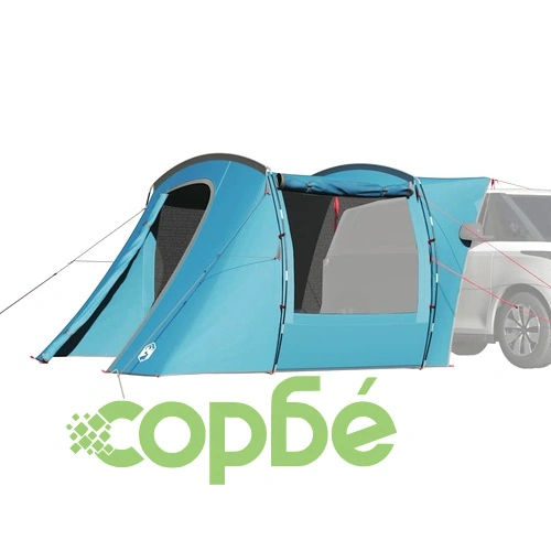 Автомобилна палатка за къмпинг Blue Waterproof 335x352x217 см от полиестер с PU покритие ➤ топ цена ➤ sorbe.bg