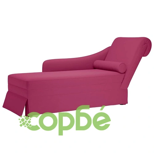 Кушетка с болстер и десен подлакътник от кадифе, виненочервена, 145x56x70 см ➤ топ цена ➤ sorbe.bg