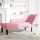 Кушетка от розово кадифе с десен подлакътник 140x56x66 см