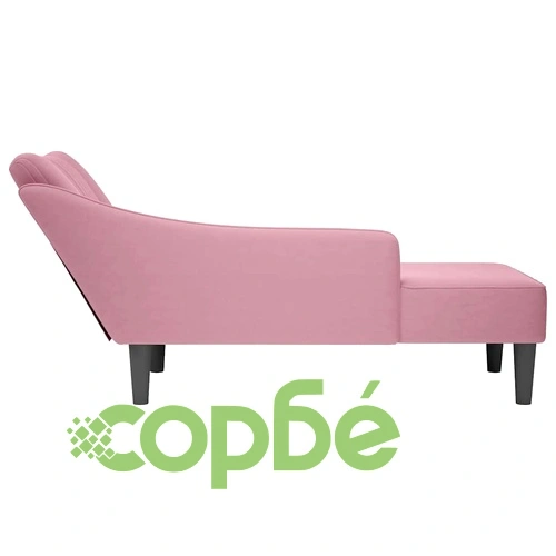 Кушетка от розово кадифе с десен подлакътник 140x56x66 см ➤ топ цена ➤ sorbe.bg