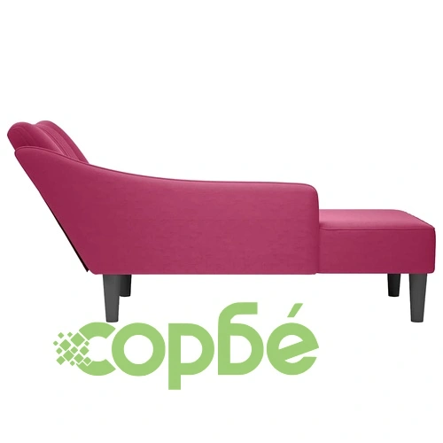 Кушетка с десен подлакътник от кадифе, виненочервена 140x56x66 см ➤ топ цена ➤ sorbe.bg