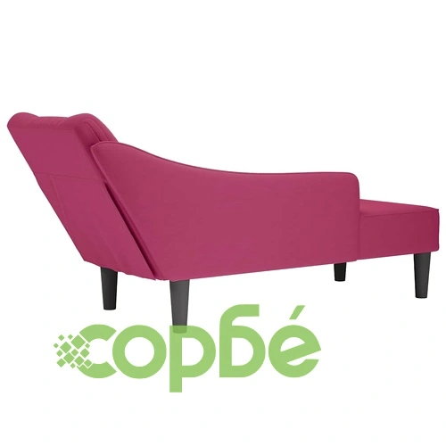 Кушетка с десен подлакътник от кадифе, виненочервена 140x56x66 см ➤ топ цена ➤ sorbe.bg