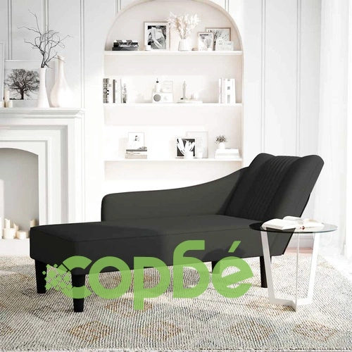 Кушетка с десен подлакътник черно кадифе 140x56x66 см ➤ топ цена ➤ sorbe.bg