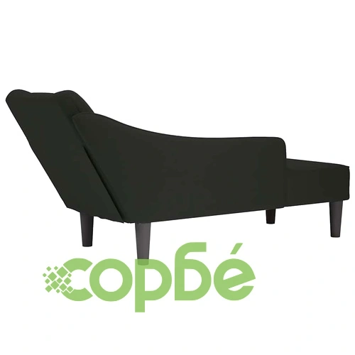 Кушетка с десен подлакътник черно кадифе 140x56x66 см ➤ топ цена ➤ sorbe.bg