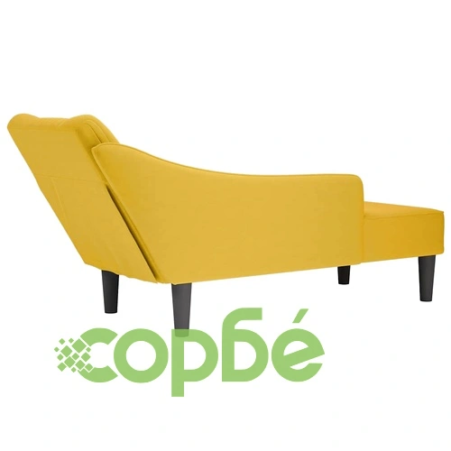 Кушетка с десен подлакътник от жълто кадифе, 140 x 56 x 66 см ➤ топ цена ➤ sorbe.bg