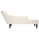 Кушетка с десен подлакътник от кадифе, кремав цвят, 140 x 56 x 66 см