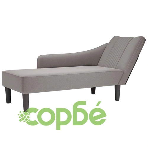 Луксозен Шезлонг с Десен Подлакътник от Полиестерен Плат в Цвят Taupe - 140x56x66 см ➤ топ цена ➤ sorbe.bg