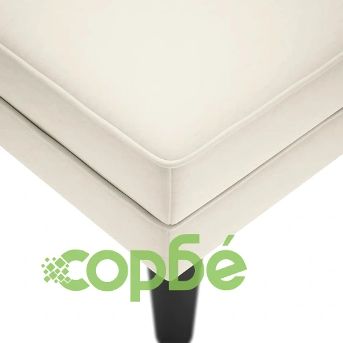 Луксозна кадифена кушетка с възглавница и десен подлакътник, 132 x 56 x 70 см, кремав цвят ➤ топ цена ➤ sorbe.bg