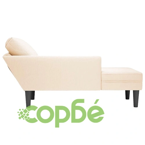 Луксозен Шезлонг с Възглавница от Кремава Велурена Материя, 132 x 56 x 70 см ➤ топ цена ➤ sorbe.bg