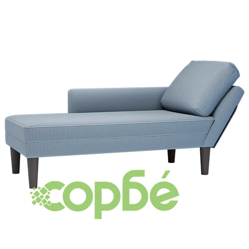 Шезлонг с възглавница от синя велурена тъкан - Модерен и удобен ➤ топ цена ➤ sorbe.bg