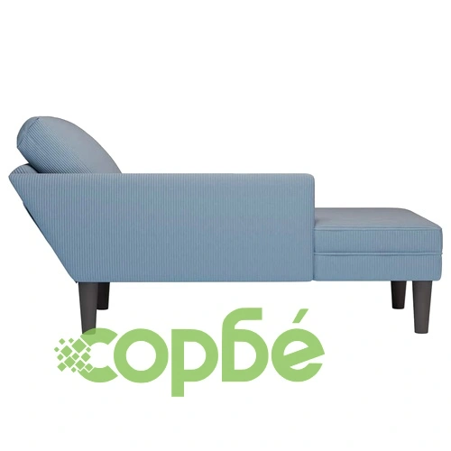 Шезлонг с възглавница от синя велурена тъкан - Модерен и удобен ➤ топ цена ➤ sorbe.bg