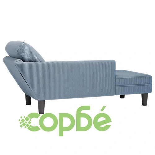 Шезлонг с възглавница от синя велурена тъкан - Модерен и удобен ➤ топ цена ➤ sorbe.bg