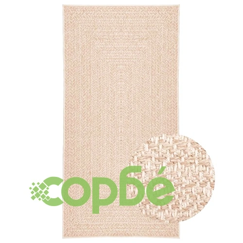 Килим ZIZUR, 100x200 см, визия на юта, за закрито и открито, бежов ➤ топ цена ➤ sorbe.bg