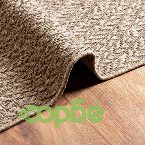 Килим ZIZUR с визия юта 100x200 см, бежов, за закрито и открито ➤ топ цена ➤ sorbe.bg