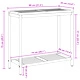 Външна маса от масивно дърво и стомана - правоъгълна 35x80x75 см, черна Външна маса от масивно дърво и стомана - правоъгълна 35x80x75 см, черна