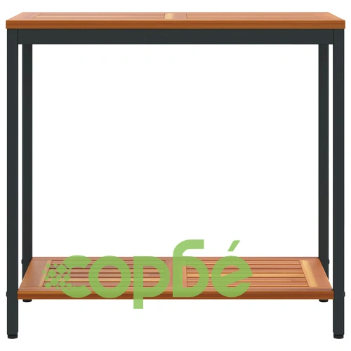 Външна маса от масивно дърво и стомана - правоъгълна 35x80x75 см, черна на топ цена от sorbe.bg Външна маса от масивно дърво и стомана - правоъгълна 35x80x75 см, черна ➤ топ цена ➤ sorbe.bg