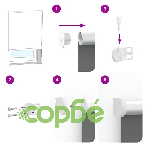 Ролкова щора Blackout бяла 165x210 см от полиестер - ширина на плата 161,6 см ➤ топ цена ➤ sorbe.bg