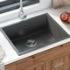 Кухненска мивка от гранит сива 54x44x20 см с преливник