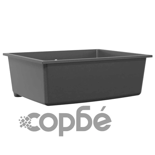Кухненска мивка от гранит сива 54x44x20 см с преливник ➤ топ цена ➤ sorbe.bg