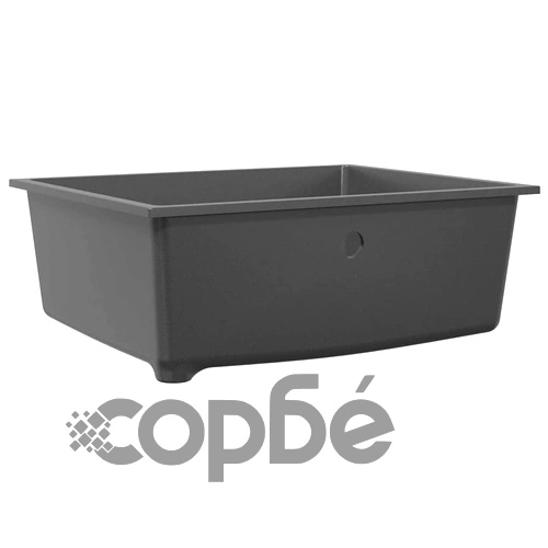 Кухненска мивка от гранит сива 54x44x20 см с преливник ➤ топ цена ➤ sorbe.bg