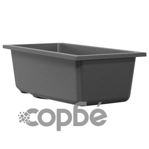 Кухненска мивка от гранит сив 21x44x14 см с отвор за преливане ➤ топ цена ➤ sorbe.bg