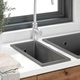 Кухненска мивка от гранит сив 21x44x14 см с отвор за преливане