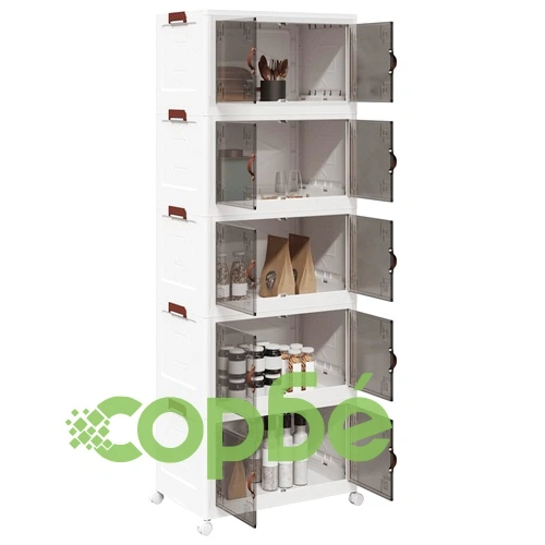 Кутия за съхранение с колела на 5 нива, 75 L, полипропилен, 64x40x179 cm ➤ топ цена ➤ sorbe.bg