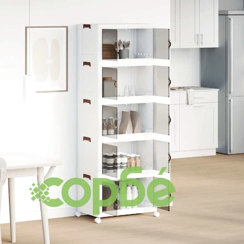 Кутия за съхранение с колела на 5 нива, 75 L, полипропилен, 64x40x179 cm ➤ топ цена ➤ sorbe.bg