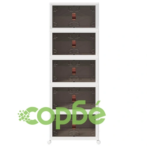 Кутия за съхранение с колела на 5 нива, 75 L, полипропилен, 64x40x179 cm ➤ топ цена ➤ sorbe.bg