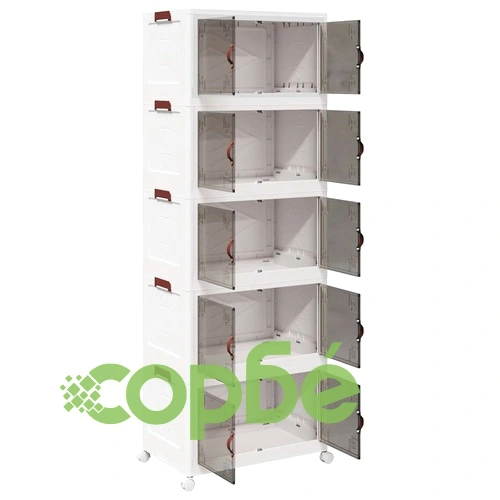 Кутия за съхранение с колела на 5 нива, 75 L, полипропилен, 64x40x179 cm ➤ топ цена ➤ sorbe.bg