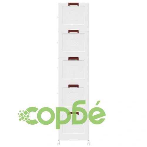 Кутия за съхранение с колела на 5 нива, 75 L, полипропилен, 64x40x179 cm ➤ топ цена ➤ sorbe.bg